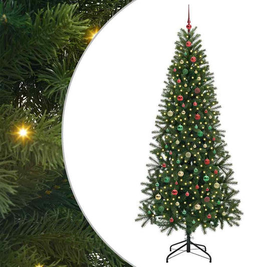 Künstlicher Weihnachtsbaum mit 300 LEDs Grün 240 cm PE und PVC