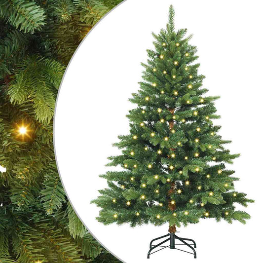 Künstlicher Weihnachtsbaum mit 150 LEDs Grün 150 cm PE und PVC
