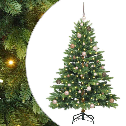 Künstlicher Weihnachtsbaum mit 150 LEDs Grün 150 cm PE und PVC