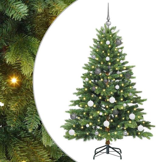Künstlicher Weihnachtsbaum mit 150 LEDs Grün 150 cm PE und PVC