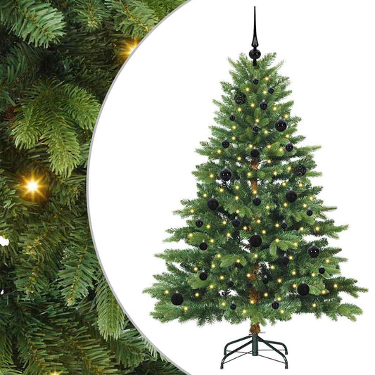 Künstlicher Weihnachtsbaum mit 150 LEDs Grün 150 cm PE und PVC
