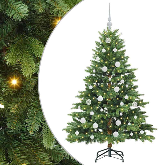 Künstlicher Weihnachtsbaum mit 150 LEDs Grün 150 cm PE und PVC
