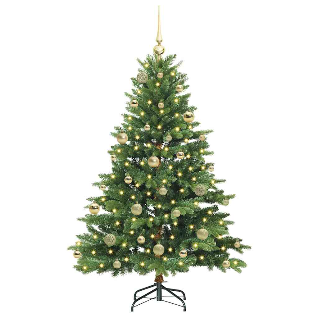 Künstlicher Weihnachtsbaum mit 150 LEDs Grün 150 cm PE und PVC