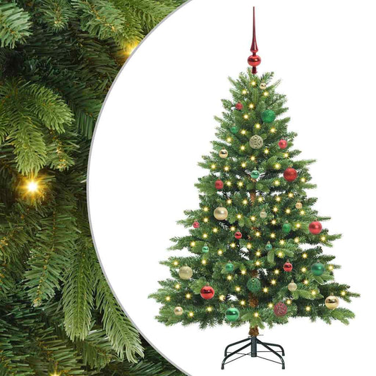 Künstlicher Weihnachtsbaum mit 150 LEDs Grün 150 cm PE und PVC