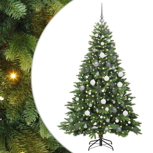 Künstlicher Weihnachtsbaum mit 300 LEDs Grün 180 cm PE und PVC