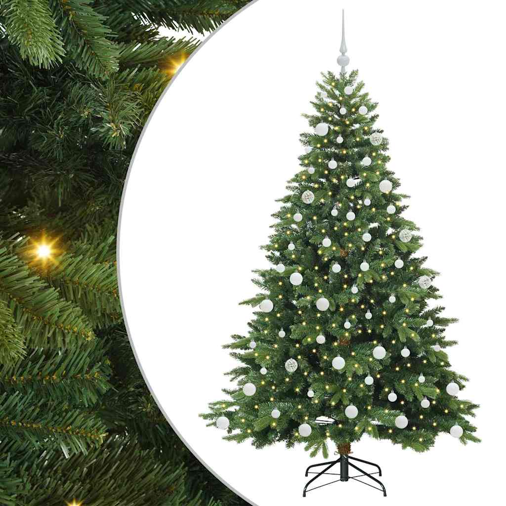Künstlicher Weihnachtsbaum mit 300 LEDs Grün 180 cm PE und PVC