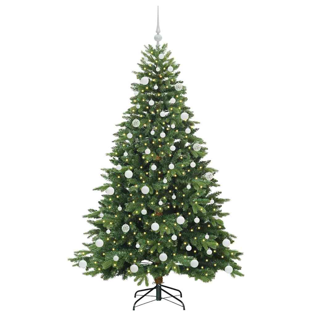 Künstlicher Weihnachtsbaum mit 300 LEDs Grün 180 cm PE und PVC