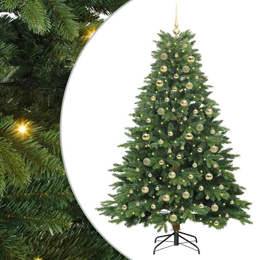 Künstlicher Weihnachtsbaum mit 300 LEDs Grün 180 cm PE und PVC