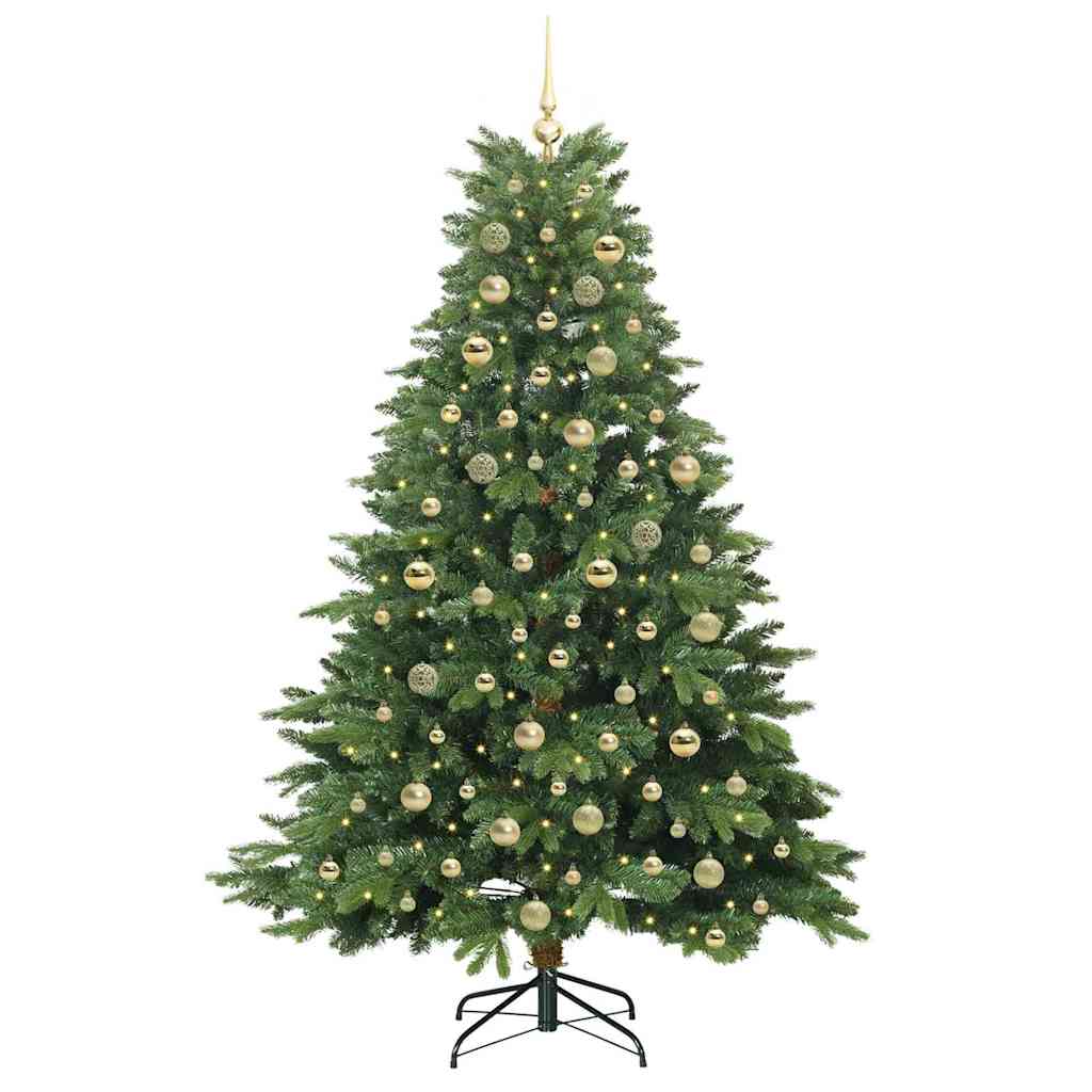 Künstlicher Weihnachtsbaum mit 300 LEDs Grün 180 cm PE und PVC