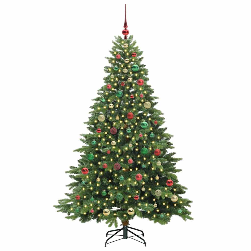 Künstlicher Weihnachtsbaum mit 300 LEDs Grün 180 cm PE und PVC