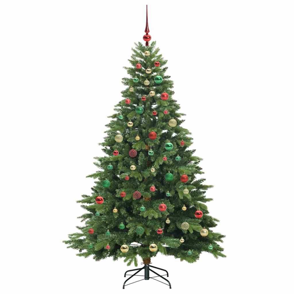 Künstlicher Weihnachtsbaum mit 300 LEDs Grün 180 cm PE und PVC