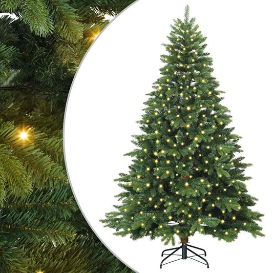 Künstlicher Weihnachtsbaum mit 300 LEDs Grün 210 cm PE und PVC