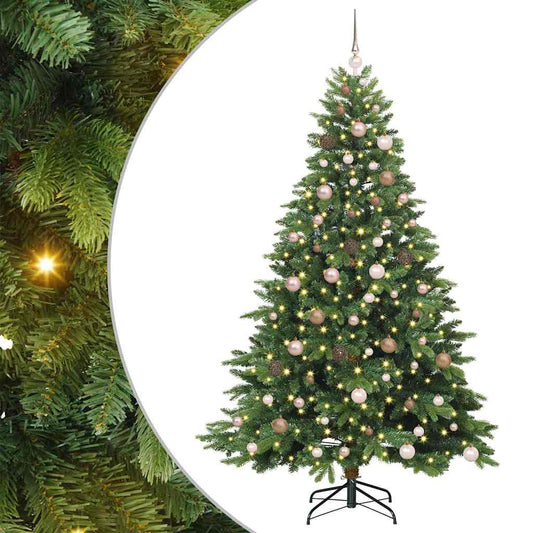 Künstlicher Weihnachtsbaum mit 300 LEDs Grün 210 cm PE und PVC