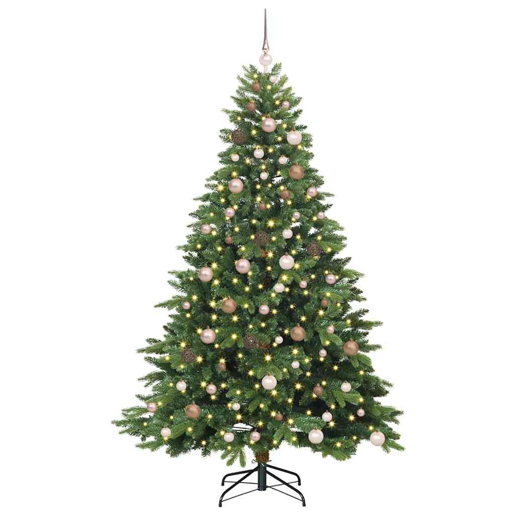 Künstlicher Weihnachtsbaum mit 300 LEDs Grün 210 cm PE und PVC
