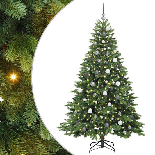 Künstlicher Weihnachtsbaum mit 300 LEDs Grün 210 cm PE und PVC