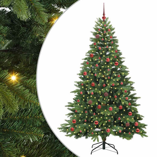 Künstlicher Weihnachtsbaum mit 300 LEDs Grün 210 cm PE und PVC