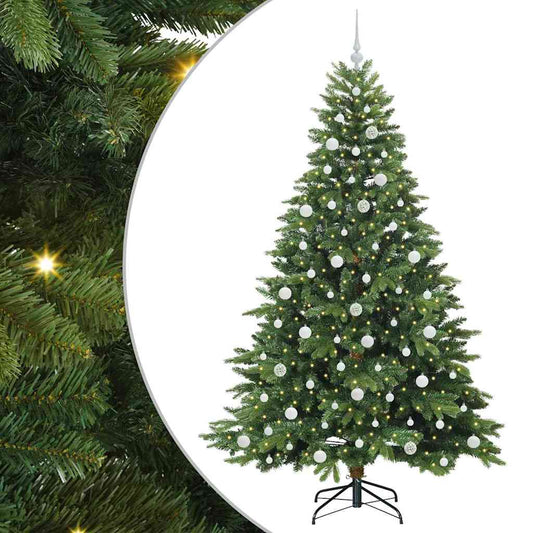 Künstlicher Weihnachtsbaum mit 300 LEDs Grün 210 cm PE und PVC