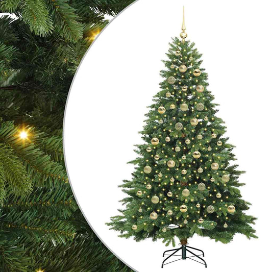 Künstlicher Weihnachtsbaum mit 300 LEDs Grün 210 cm PE und PVC