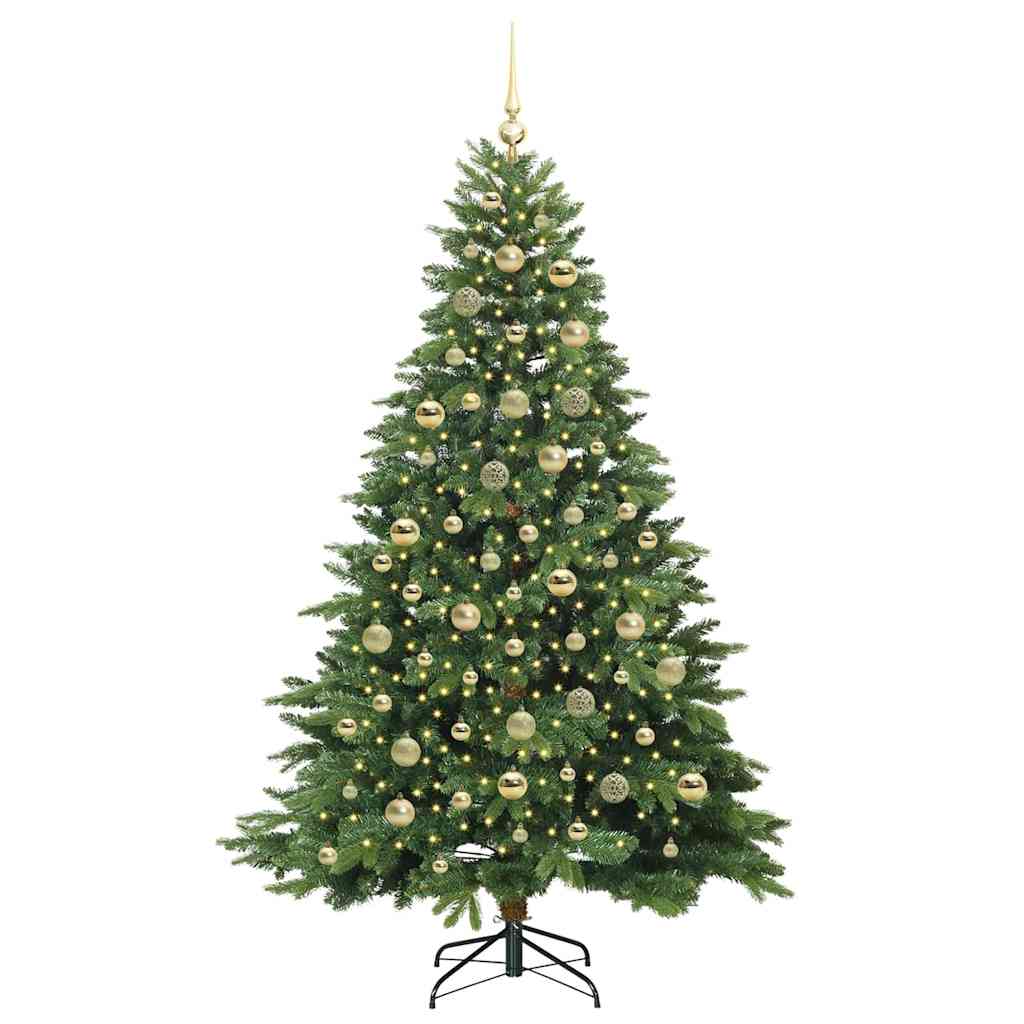 Künstlicher Weihnachtsbaum mit 300 LEDs Grün 210 cm PE und PVC