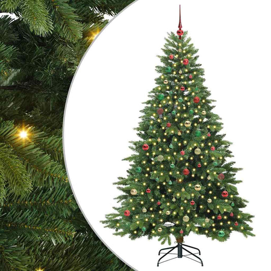 Künstlicher Weihnachtsbaum mit 300 LEDs Grün 210 cm PE und PVC