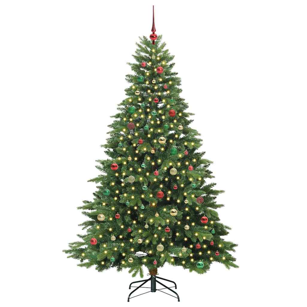 Künstlicher Weihnachtsbaum mit 300 LEDs Grün 210 cm PE und PVC