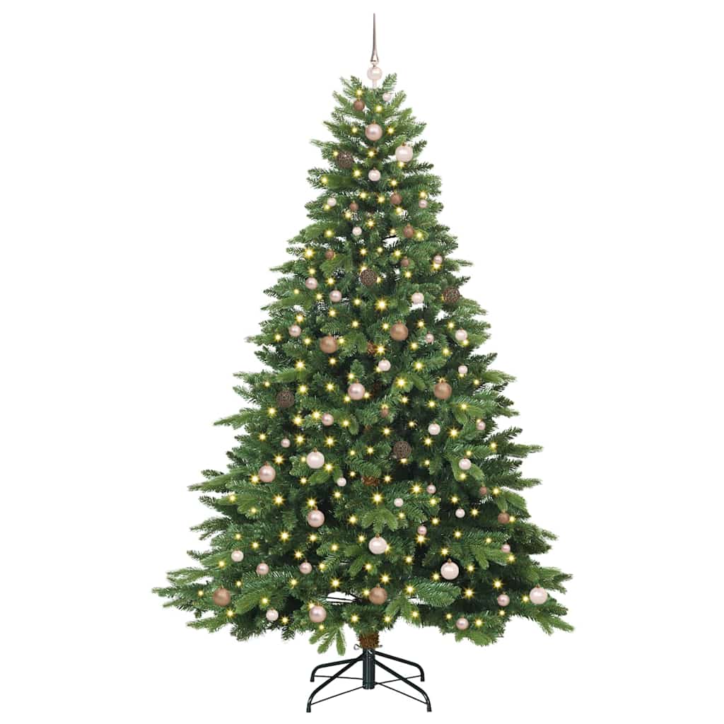 Künstlicher Weihnachtsbaum mit 300 LEDs Grün 240 cm PE und PVC