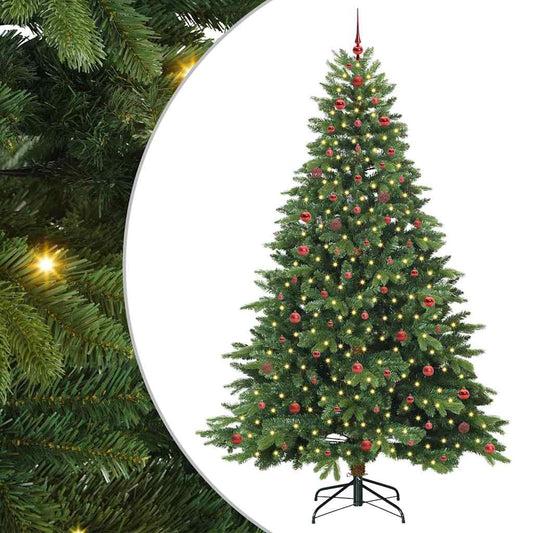 Künstlicher Weihnachtsbaum mit 300 LEDs Grün 240 cm PE und PVC