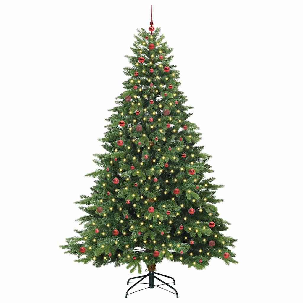 Künstlicher Weihnachtsbaum mit 300 LEDs Grün 240 cm PE und PVC