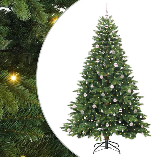 Künstlicher Weihnachtsbaum mit 300 LEDs Grün 240 cm PE und PVC