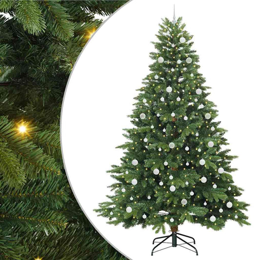 Künstlicher Weihnachtsbaum mit 300 LEDs Grün 240 cm PE und PVC