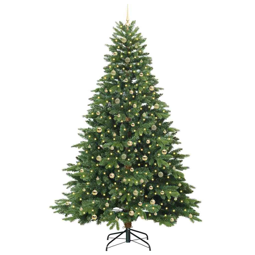 Künstlicher Weihnachtsbaum mit 300 LEDs Grün 240 cm PE und PVC