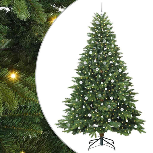 Künstlicher Weihnachtsbaum mit 300 LEDs Grün 240 cm PE und PVC