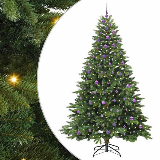 Künstlicher Weihnachtsbaum mit 300 LEDs Grün 240 cm PE und PVC