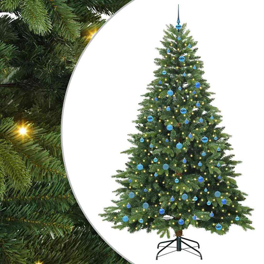 Künstlicher Weihnachtsbaum mit 300 LEDs Grün 240 cm PE und PVC
