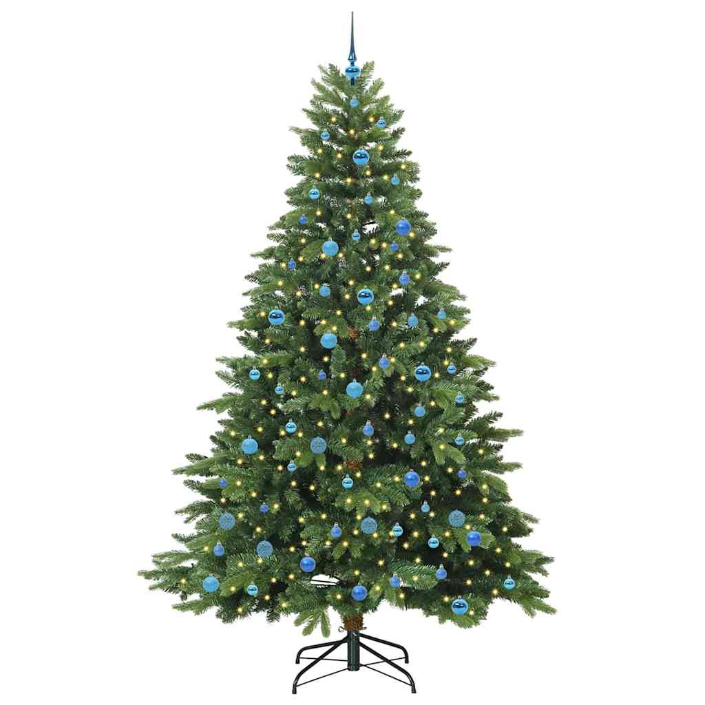 Künstlicher Weihnachtsbaum mit 300 LEDs Grün 240 cm PE und PVC