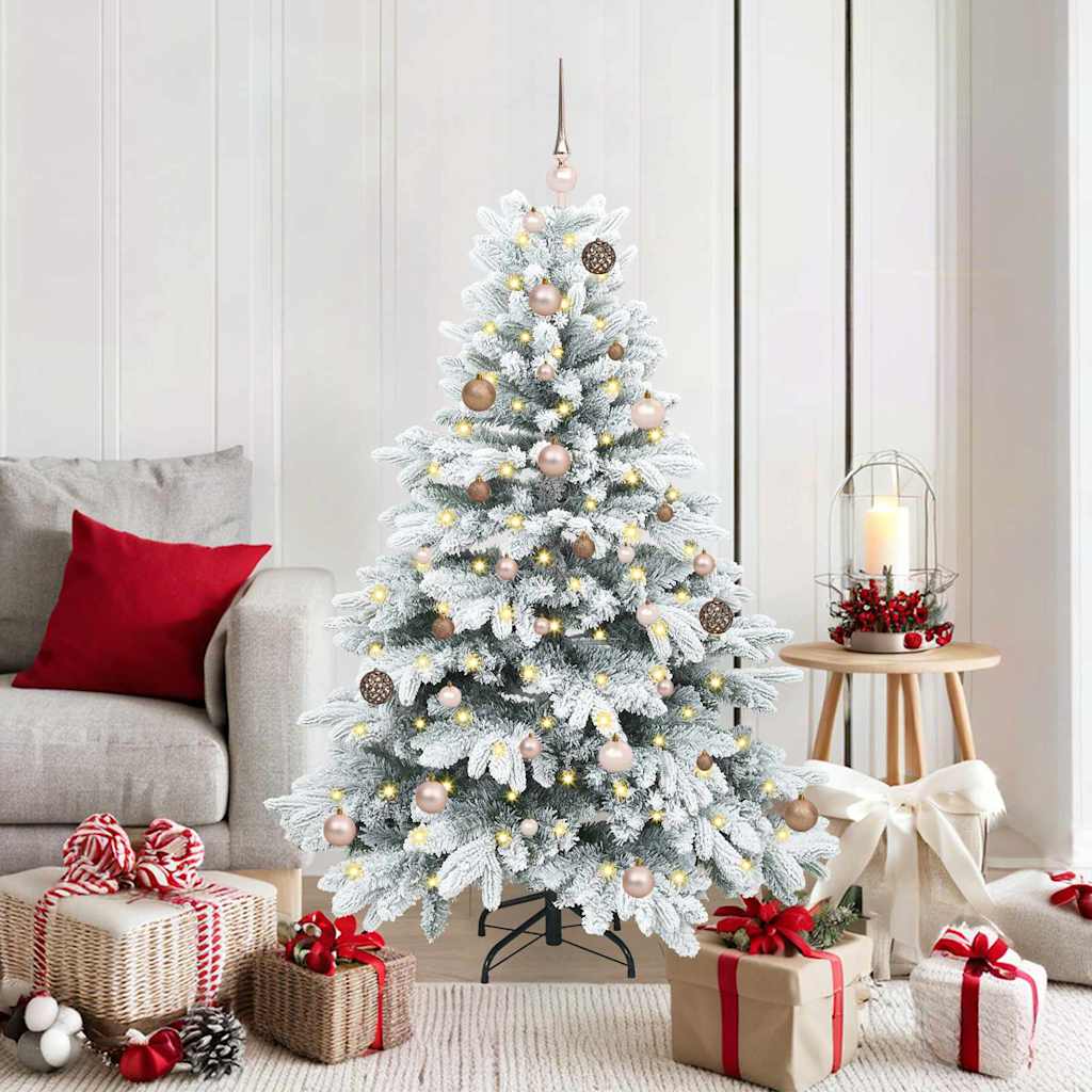Künstlicher Weihnachtsbaum mit 150 LEDs Grün 150 cm PE und PVC