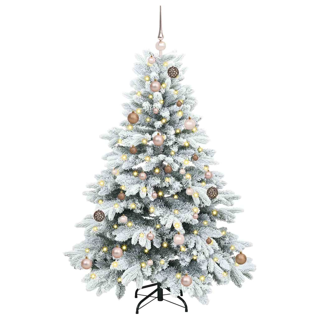 Künstlicher Weihnachtsbaum mit 150 LEDs Grün 150 cm PE und PVC