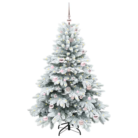 Künstlicher Weihnachtsbaum mit 150 LEDs Grün 150 cm PE und PVC