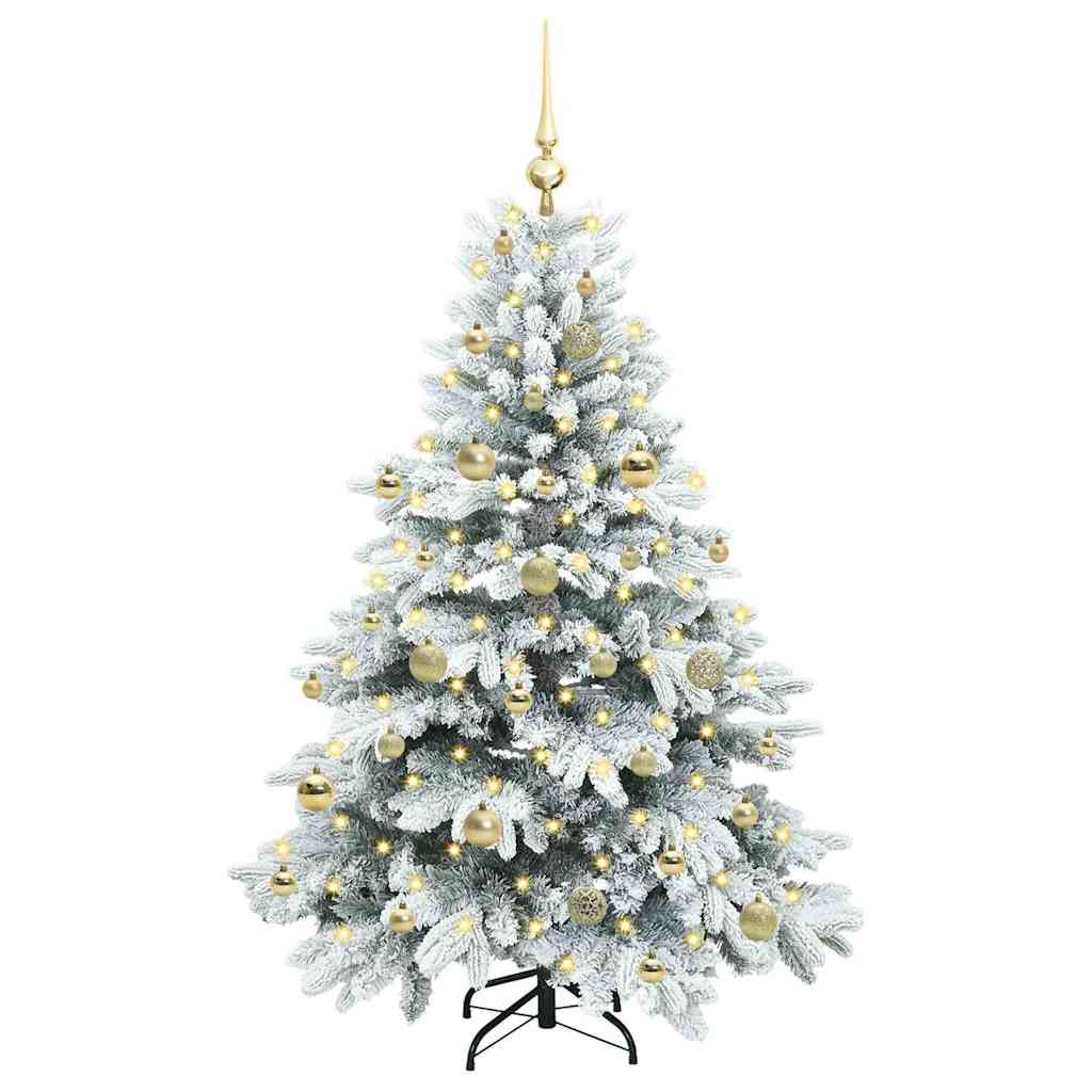 Künstlicher Weihnachtsbaum mit 150 LEDs Grün 150 cm PE und PVC