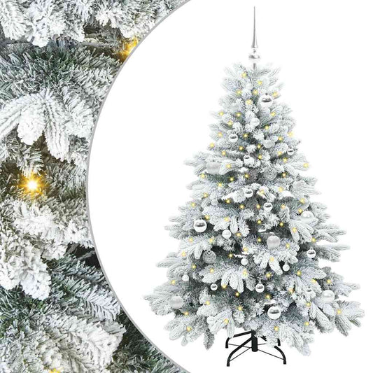 Künstlicher Weihnachtsbaum mit 150 LEDs Grün 150 cm PE und PVC