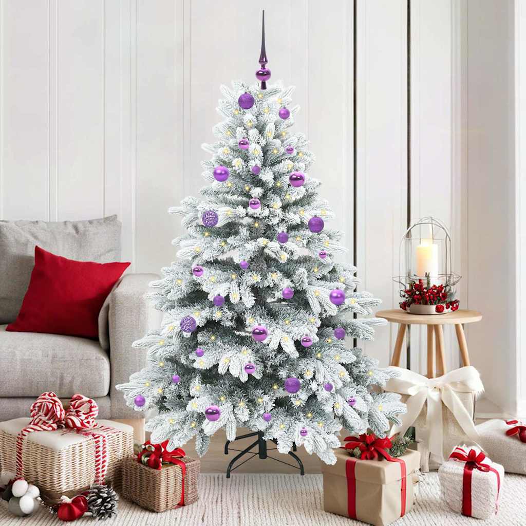 Künstlicher Weihnachtsbaum mit 150 LEDs Grün 150 cm PE und PVC