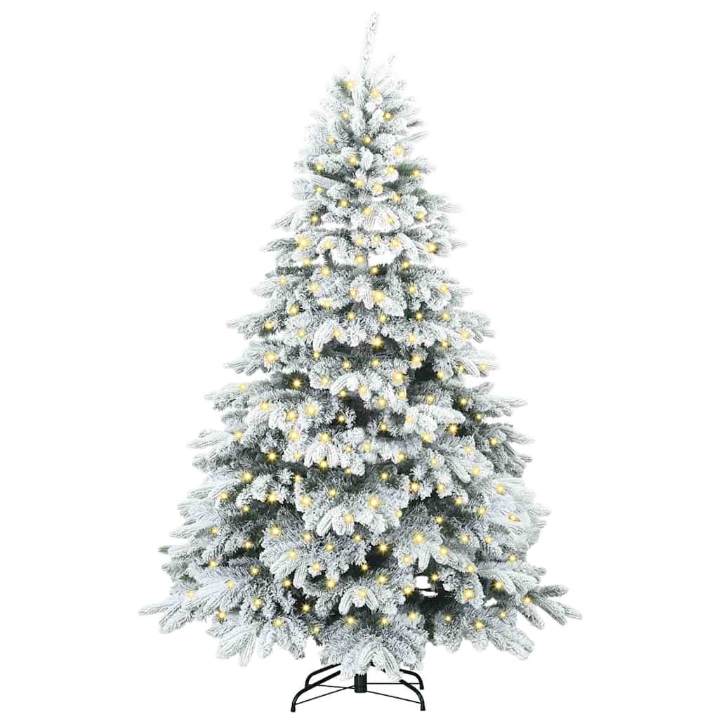 Künstlicher Weihnachtsbaum mit 300 LEDs Grün 180 cm PE und PVC