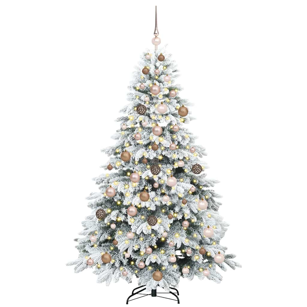 Künstlicher Weihnachtsbaum mit 300 LEDs Grün 180 cm PE und PVC