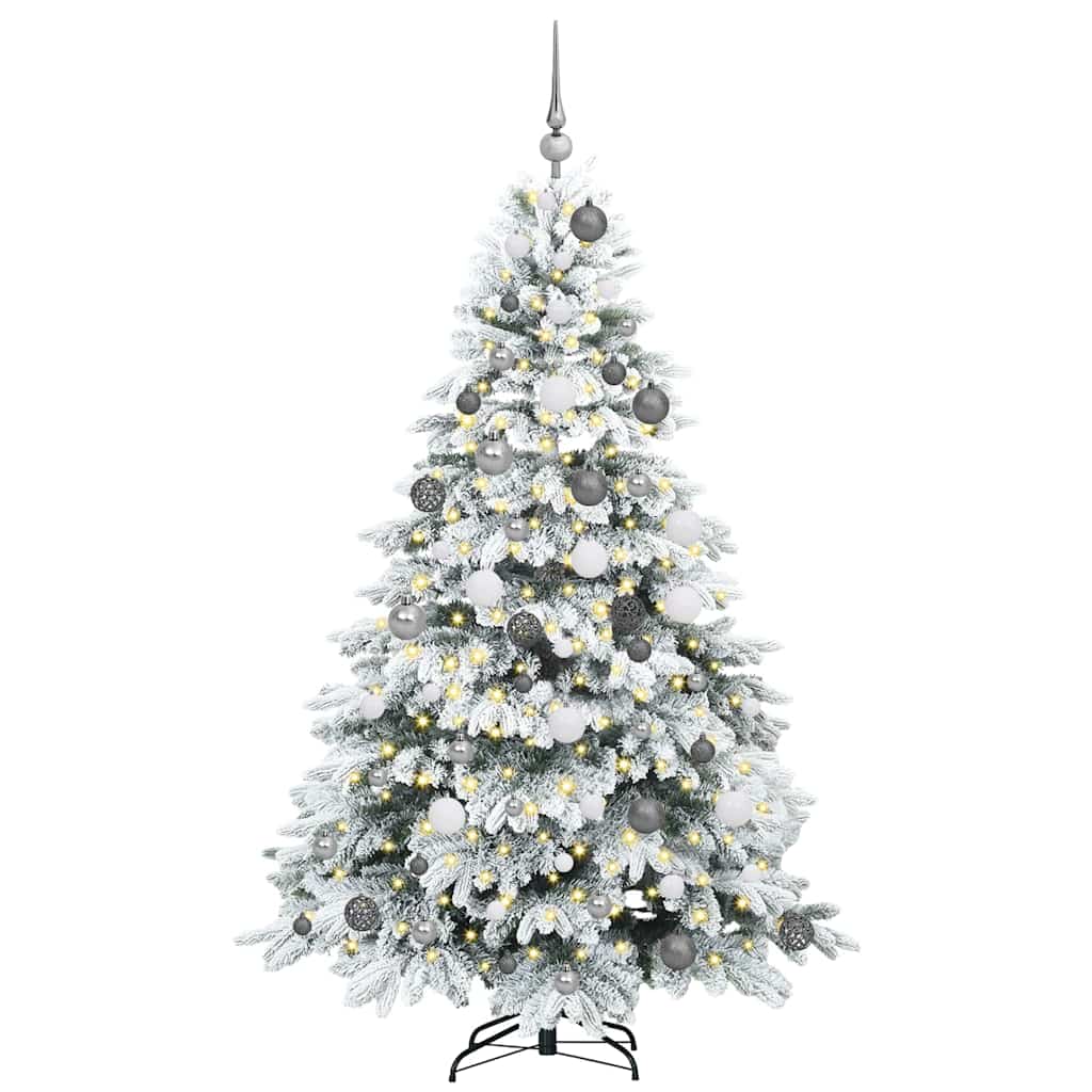 Künstlicher Weihnachtsbaum mit 300 LEDs Grün 180 cm PE und PVC