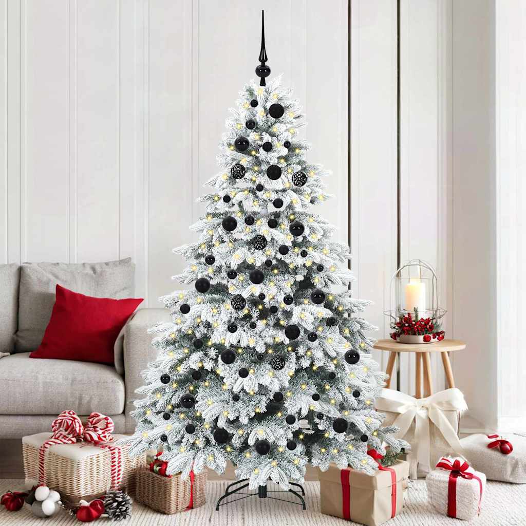 Künstlicher Weihnachtsbaum mit 300 LEDs Grün 180 cm PE und PVC