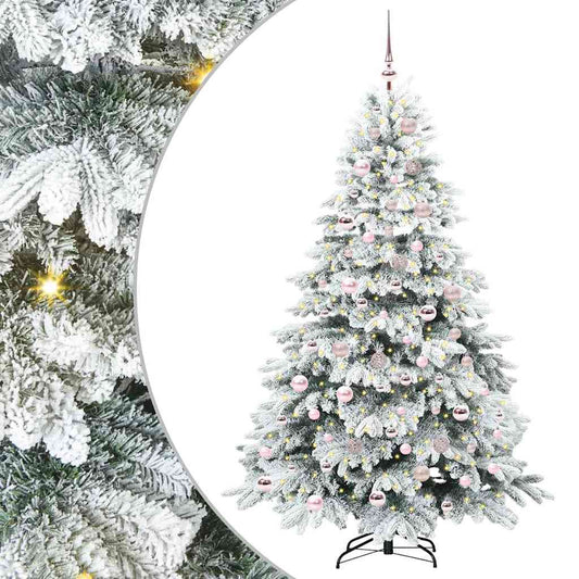 Künstlicher Weihnachtsbaum mit 300 LEDs Grün 180 cm PE und PVC