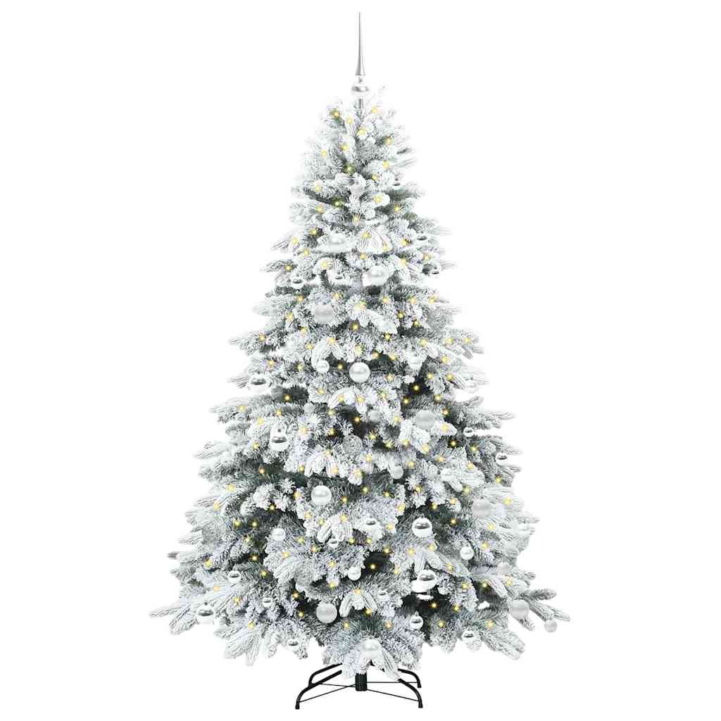 Künstlicher Weihnachtsbaum mit 300 LEDs Grün 180 cm PE und PVC