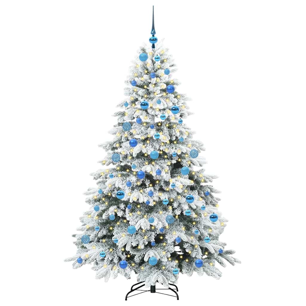 Künstlicher Weihnachtsbaum mit 300 LEDs Grün 180 cm PE und PVC