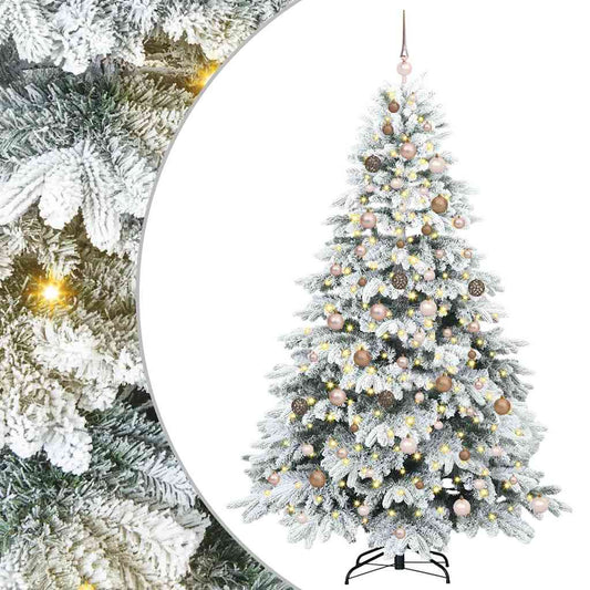 Künstlicher Weihnachtsbaum mit 300 LEDs Grün 210 cm PE und PVC