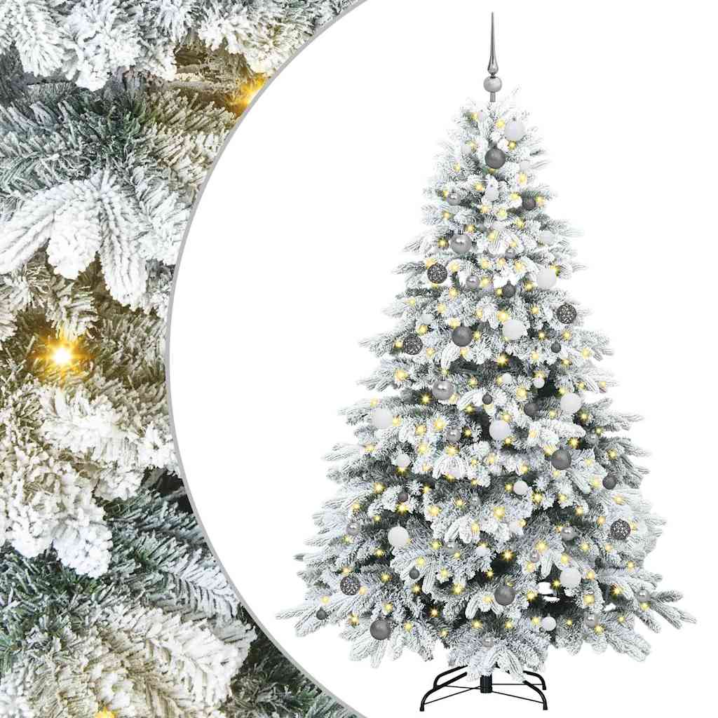 Künstlicher Weihnachtsbaum mit 300 LEDs Grün 210 cm PE und PVC